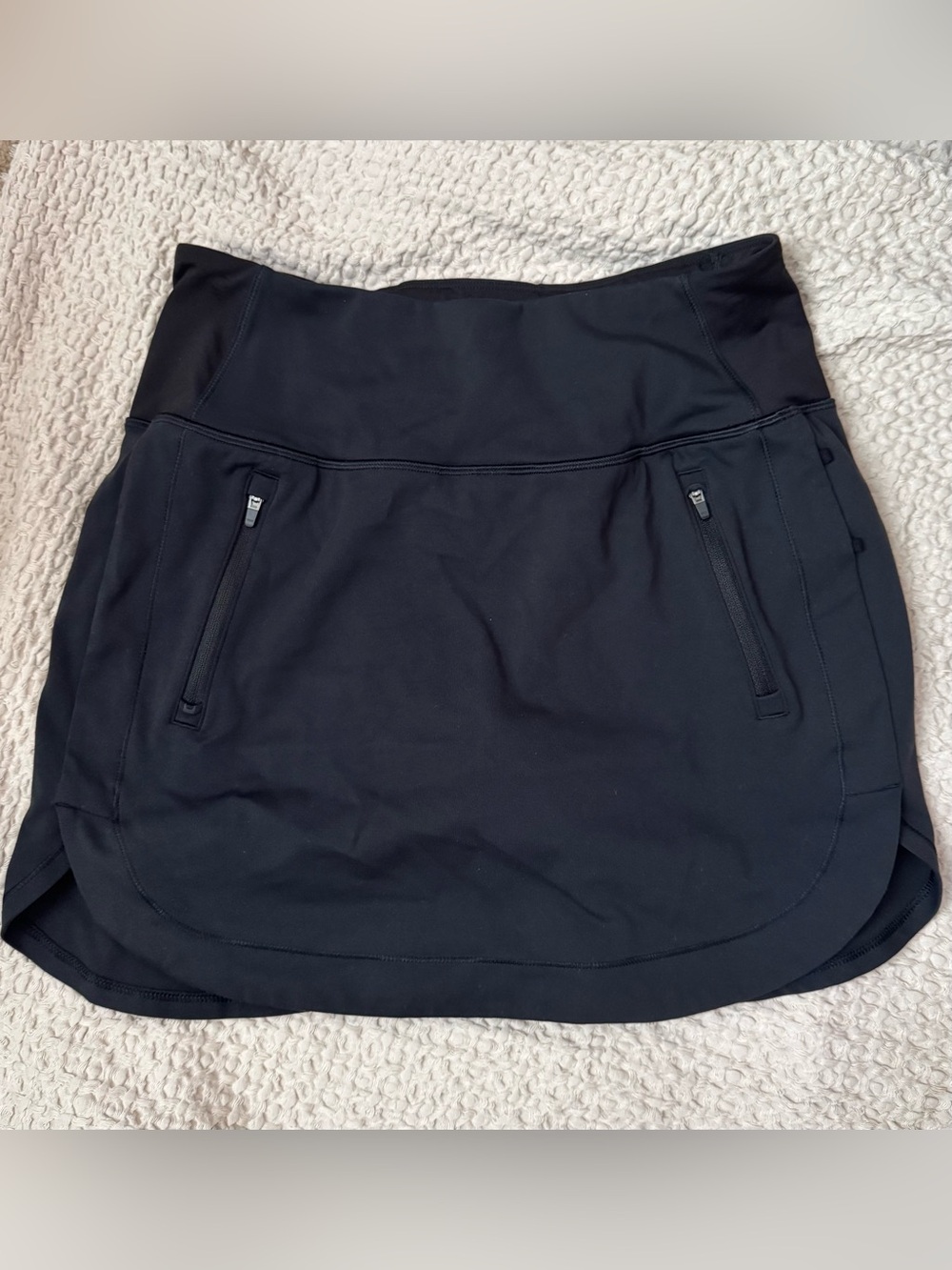 Athleta Fairway Golf Skort in Black Women’s Small Zip Pockets Preppy Fitness